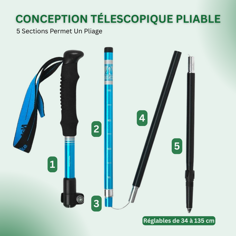 Bâtons De Trekking Pliants et Ultralégers