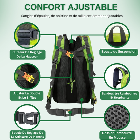 Sac de Trekking Randonnée 40L - Imperméable & Ultra Léger