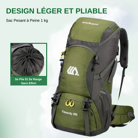Sac à Dos Randonnée 50L - Imperméable & Trekking