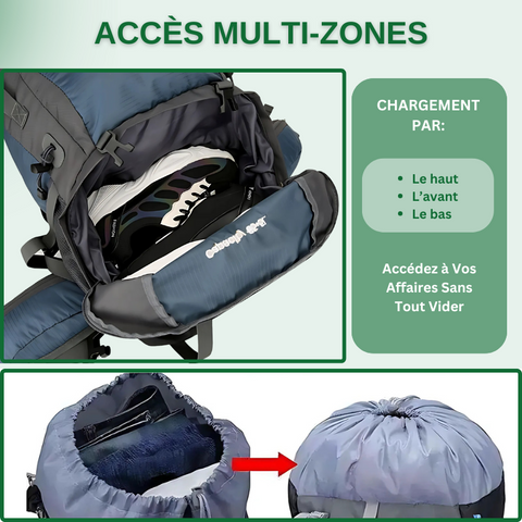 Sac de Trekking Randonnée 70L - Imperméable & Ultra Léger