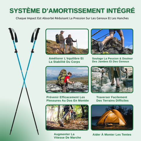 Bâtons De Trekking Pliants et Ultralégers