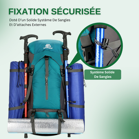 Sac de Trekking Randonnée 70L - Imperméable & Ultra Léger